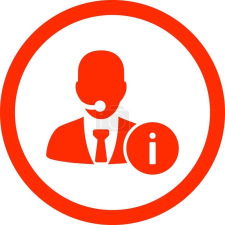 Téléchargez les illustrations : "Bureau d'assistance icône vectorielle arrondie de couleur orange plat
" - en licence libre de droit