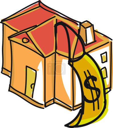 Ilustración de Dibujado casa roja, ilustración vectorial gráfica - Imagen libre de derechos
