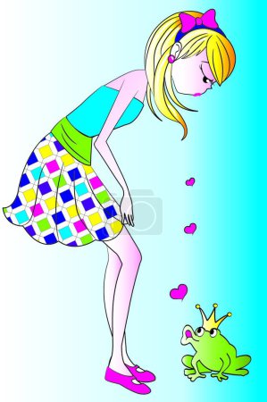 Illustration for Beautiful girl, graphic vector illustration - Royalty Free Image