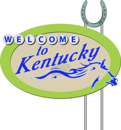 Ilustración de Stand Bienvenido a Kentucky, ilustración vectorial gráfica - Imagen libre de derechos