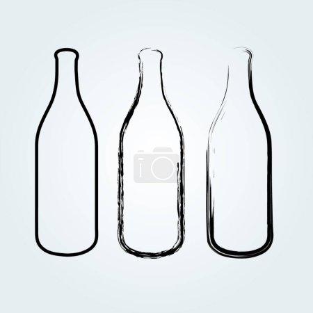 Illustration for Bottles sketched, vector illustration - Royalty Free Image