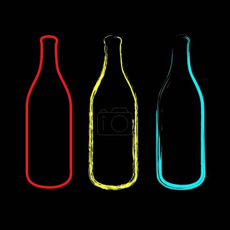 Ilustración de Botellas esbozadas, ilustración vectorial - Imagen libre de derechos