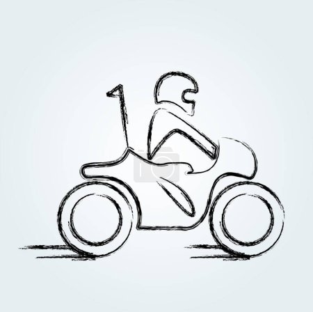 Ilustración de "Hombre en un scooter "vector de ilustración - Imagen libre de derechos