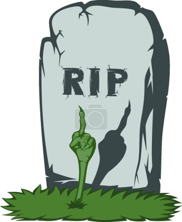 Illustration for Spooky tombstone   vector illustration - Royalty Free Image