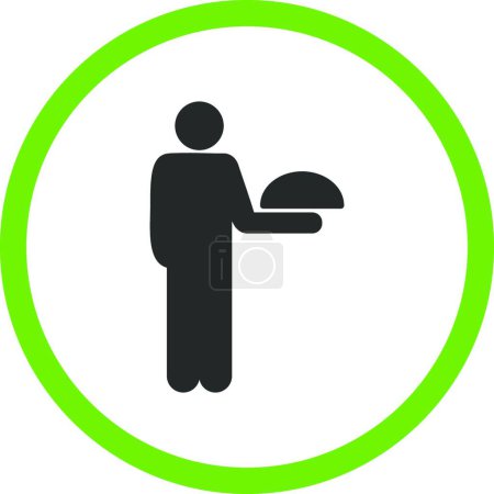 Illustration for Waiter icon, colored vector illustration - Royalty Free Image