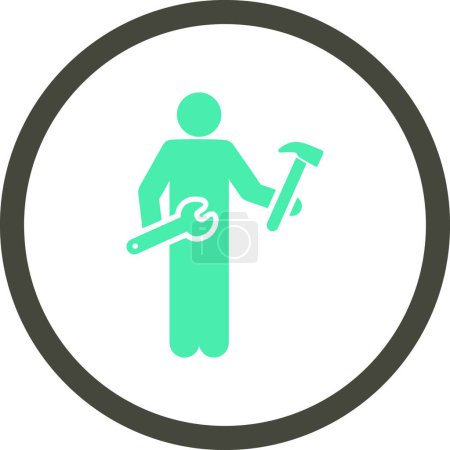 Téléchargez les illustrations : "Icône Serviceman "illustration vectorielle icône web - en licence libre de droit