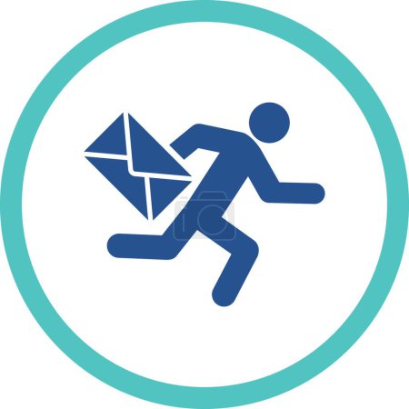 Téléchargez les illustrations : Mail courier icon   vector illustration - en licence libre de droit