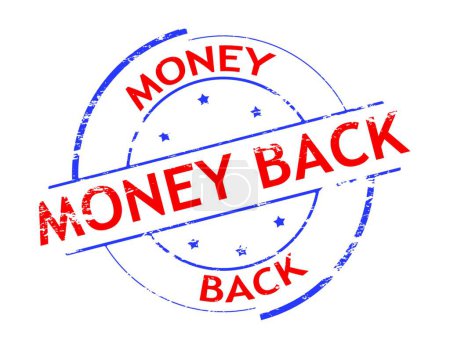 Illustration for "Money back" text in stamp style, stamped on white background - Royalty Free Image