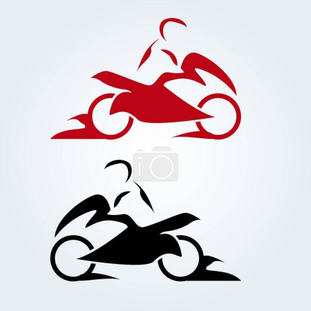 Téléchargez les illustrations : "Moto avec une personne portant un casque" - en licence libre de droit