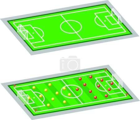Illustration for Illustration of the soccer-football fields - Royalty Free Image