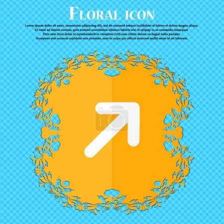 Illustration for "Arrow Expand Full screen Scale . Floral flat design on a blue abstract background with place for your text. Vector" - Royalty Free Image