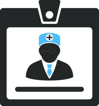Téléchargez les illustrations : Doctor Badge Icon vector illustration - en licence libre de droit