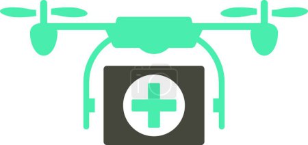 Téléchargez les illustrations : Medical Drone Icon vector illustration - en licence libre de droit