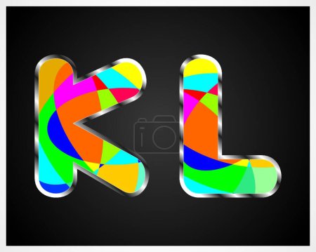 Ilustración de Tipografía, letras kl logo, ilustración vectorial - Imagen libre de derechos
