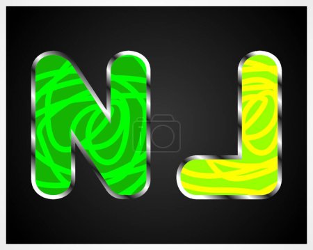 Ilustración de Logo de NJ, ilustración vectorial simple - Imagen libre de derechos