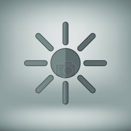 Téléchargez les illustrations : Icône de soleil gris, illustration vectorielle colorée - en licence libre de droit
