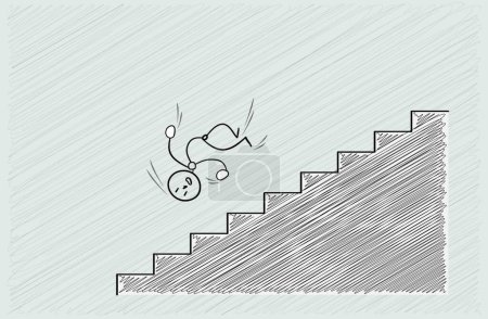 Téléchargez les illustrations : "chute de l'escalier illustration vectorielle" - en licence libre de droit