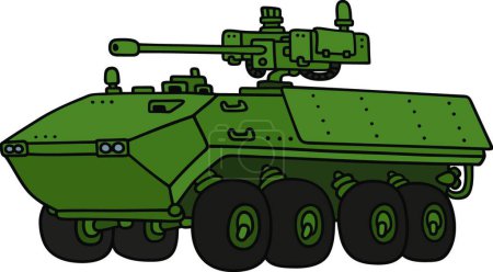 Illustration for Illustration of the Wheeled armoured vehicle - Royalty Free Image