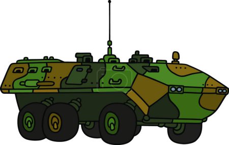 Illustration for Illustration of the Wheeled troop carrier - Royalty Free Image