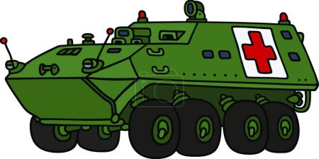 Ilustración de Ilustración de la ambulancia blindada con ruedas - Imagen libre de derechos