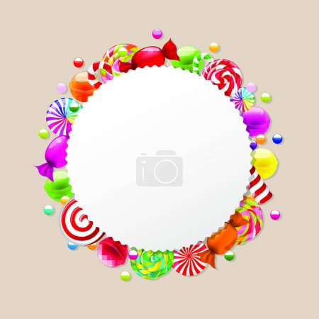 Illustration for Candy Background, colorful vector illustration - Royalty Free Image