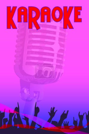 Illustration for Illustration of the Karaoke Night Poster - Royalty Free Image