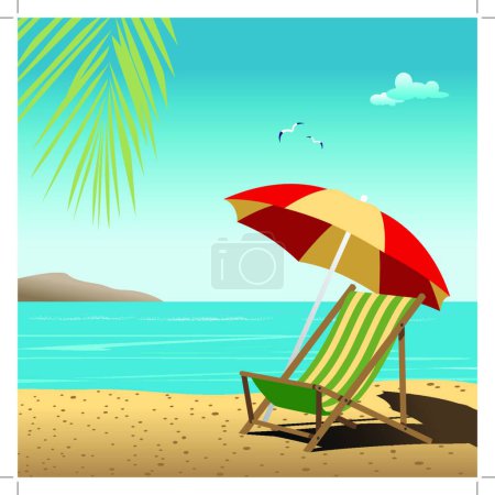 Foto de Ilustración del vector de playa - Imagen libre de derechos