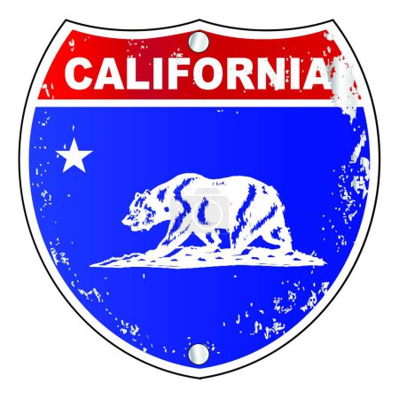 Illustration for California Interstate Sign  vector illustration - Royalty Free Image