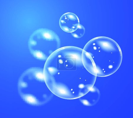 Téléchargez les illustrations : Illustration vectorielle de bulles de savon - en licence libre de droit
