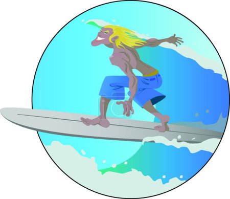 Téléchargez les illustrations : Illustration du Surfeur - en licence libre de droit