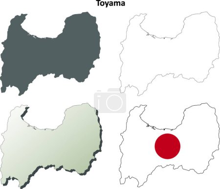 Téléchargez les illustrations : "Toyama carte de contour vierge
" - en licence libre de droit