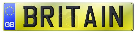 Illustration for Britain Rear License Plate Blank, graphic vector illustration - Royalty Free Image