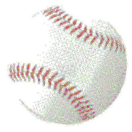 Téléchargez les illustrations : Half Tone Baseball, illustration vectorielle graphique - en licence libre de droit