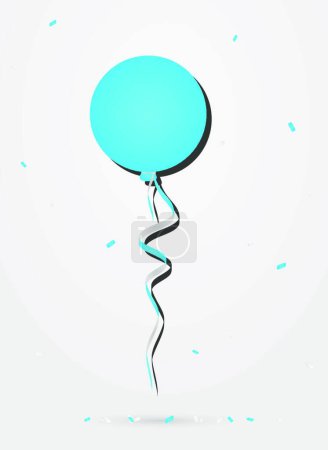 Ilustración de "balloon with confetti vector illustration" - Imagen libre de derechos
