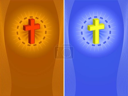 Téléchargez les illustrations : Christian Crosses Conception vectorielle - en licence libre de droit