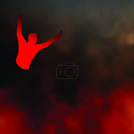 Ilustración de Hombre Huyendo del fuego, ilustración vectorial gráfica - Imagen libre de derechos