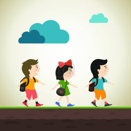 Illustration for Schoolboys, graphic vector illustration - Royalty Free Image