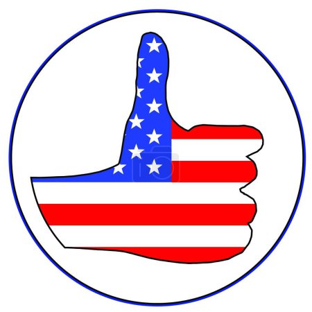 Téléchargez les illustrations : Thumbs Up America, illustration vectorielle graphique - en licence libre de droit