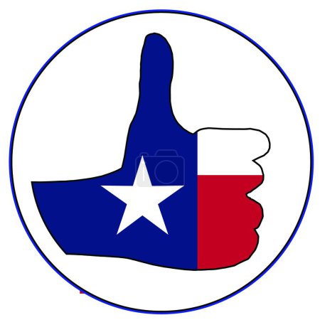 Téléchargez les illustrations : Thumbs Up Texas, illustration vectorielle graphique - en licence libre de droit