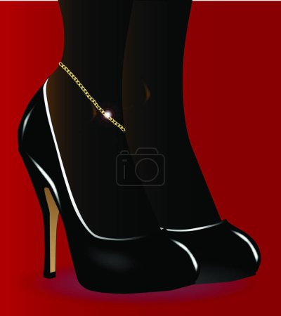 Illustration for Gold Ankle Bracelet, graphic vector illustration - Royalty Free Image