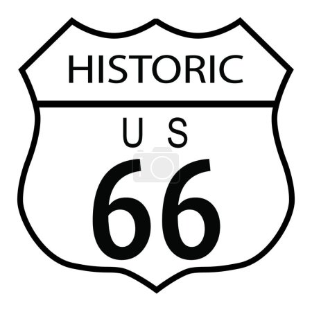 Téléchargez les illustrations : Route 66 Illustration vectorielle historique et graphique - en licence libre de droit
