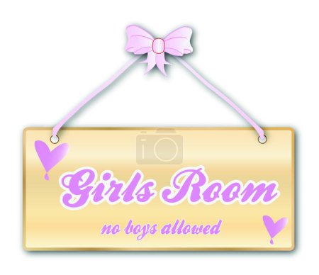 Illustration for Girls Room Sign, graphic vector illustration - Royalty Free Image