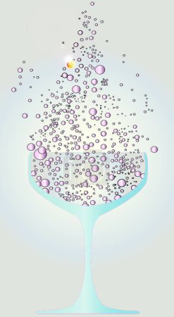 Illustration for Glass Of Pink Bubbles vector illustration - Royalty Free Image