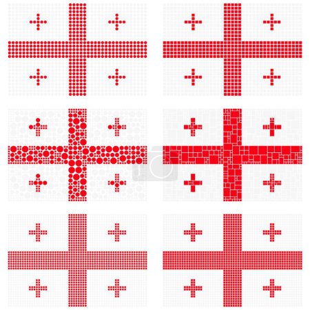 Ilustración de Mosaico bandera de Georgia conjunto - Imagen libre de derechos