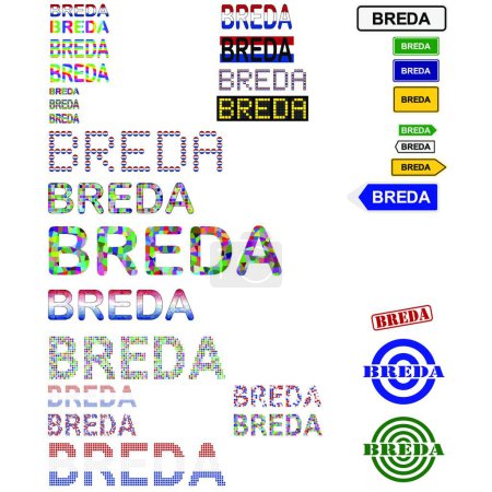 Illustration for "Breda text design set" - Royalty Free Image