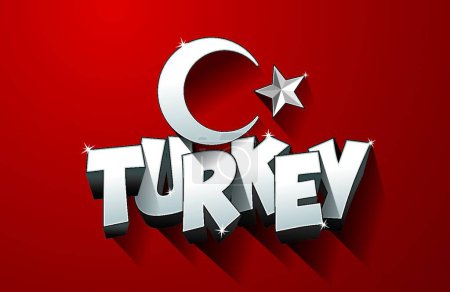 Téléchargez les illustrations : Illustration vectorielle Drapeau de Turquie - en licence libre de droit