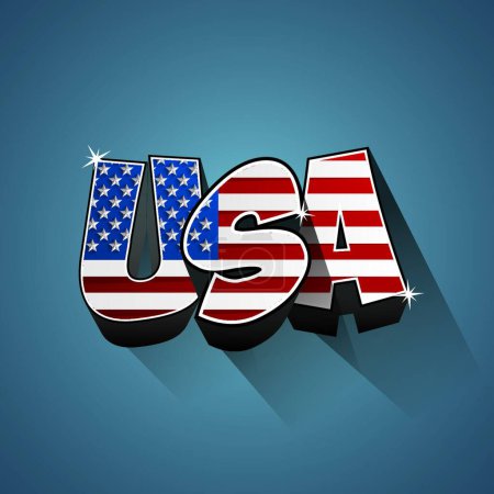 Illustration for Usa flag text, graphic vector illustration - Royalty Free Image