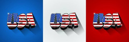 Téléchargez les illustrations : Texte du drapeau américain, illustration vectorielle graphique - en licence libre de droit