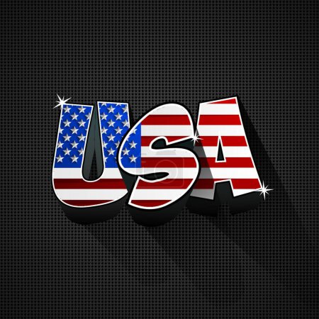 Téléchargez les illustrations : "Texte du drapeau américain "illustration vectorielle - en licence libre de droit