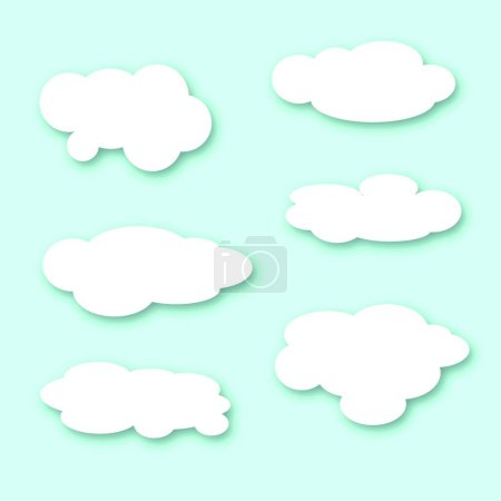 Illustration for Big Fluffy Clouds, graphic vector illustration - Royalty Free Image